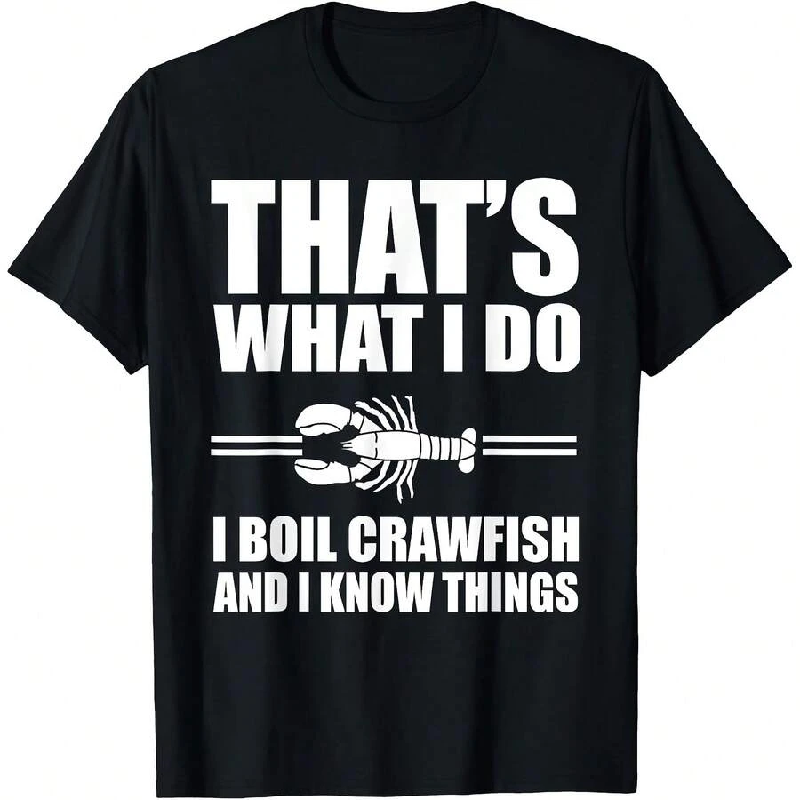 Funny T-Shirt With Boiling Crayfish Design For Lobster Lovers - Black - View 1
