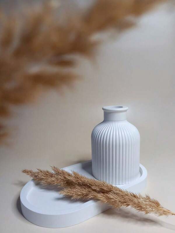 1 pièce Accessoire de vase à fleurs, moule en silicone résine époxy cristal, pour la réalisation de vases en résine époxy, texture de plâtre de style nordique, base multifonctionnelle en cire d'abeille, décoration de thé de l'après-midi sur le rebord de fenêtre, rangement dans le coin de lecture de bureau, pot de plante, bord lisse sans bavures
