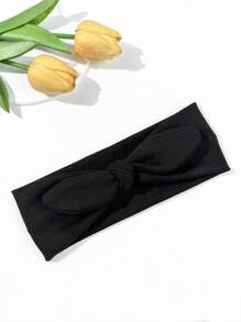 1 pieza Diadema ancha de mujer con orejas de conejo, diadema de unicolor linda y dulce para niñas, diadema elástica con lazo turbante diadema banda para sudar