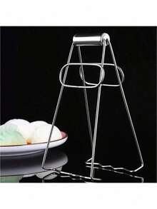 1/2pcs Kitchen Heat Resistant Tongs, Bowl Rack, Trivet, Pot Holder, Hot Pot Stand, Insulated Lid, Stainless Steel Non-Slip Heat Resistant Tongs, Square Pot Rack, Multi-Purpose Kitchen Tongs For Bowls And Plates - Silver - View 9