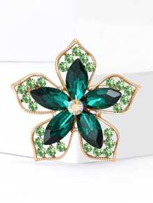 1 broche floral minimalista vazado com cristal, adequado para cachecol, vestido, traje de férias - presente perfeito para formatura, festa, aniversário - mochila escolar para usar o ano todo - Multicolorido - Ver 3