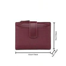 Fashionable Women's Folding Short Wallet High Quality PU Leather Zipper Coins Purses Solid Color Versatile Pouch Bag Card Holder For Women Wallet Mini Wallet Purse Wallet Coin Wallet Wallet