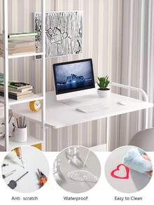 Muebles Escritorio Mesa De Madera Para Computadora 1.2metros - Blanco - Ver 6