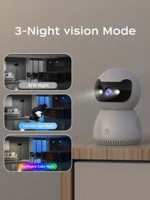 Caméra de  intérieure panoramique/inclinable 5 MP, caméra de  Wi-Fi 5G/2,4G pour bébé/animal de compagnie/nounou, stockage sur le cloud et carte SD, vision nocturne couleur, projecteur, audio bidirectionnel, alarme sirène, détection de mouvement IA. Convient comme cadeau de Noël, cadeau d'anniversaire, cadeau de la fête de la famille. Enregistrez tout à la maison, protégez votre famille ou vos amis, une carte mémoire de 64 Go (capacité de lecture de 58,2 Go) peut être achetée séparément