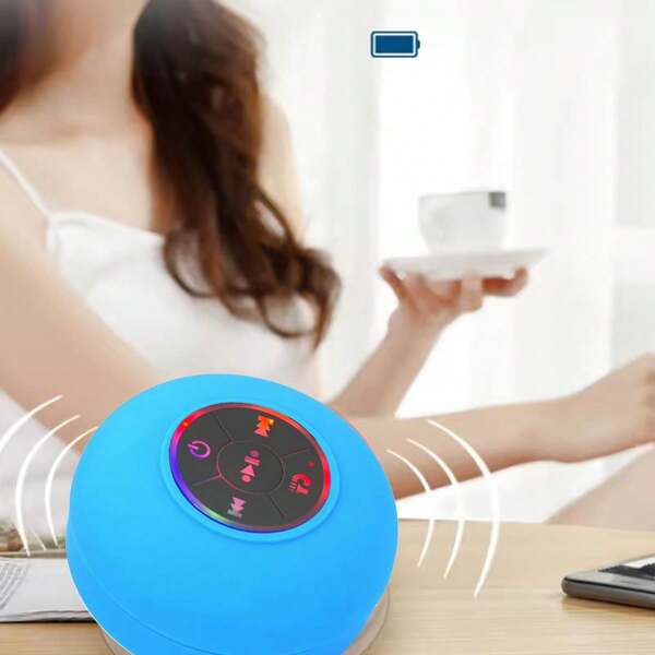 Altavoz para ducha, altavoz inalámbrico MINI PHONE, regalo de electrónica altavoz portátil mini con ventosa y micrófono para baño, teléfono fijo, mini máquina de karaoke, altavoz potente