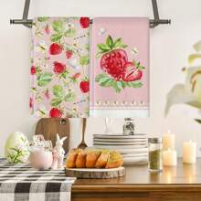 Setul de prosoape de primăvară 1/1/2 este conceput cu un model delicios cu căpșuni și țesut din fibră 100% poliester. Măsoară 16 * 24 inci / 40 * 60 centimetri și este un suport de masă din poliester, lavabil la mașină, rezistent la căldură, la pete, impermeabil și ușor de curățat. Este folosit pentru curățarea mesei și a bolurilor și poate fi folosit ca cadouri, articole de uz casnic, rechizite de bucătărie și decorațiuni interioare de primăvară.