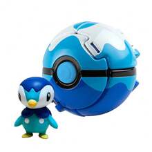 pokemon 1 set/2 pezzi 1 Pokeball + 1 Giocattolo modello Pokemon, Pallina Sorpresa Pokemon con animale domestico che salta fuori, Giocattolo da collezione divertente, Perfetto come regalo di compleanno, Souvenir per feste
