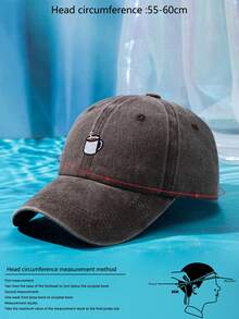 1 件男女通用咖啡刺绣个性化 2025 新款高品质软冠舒适水洗复古街头棒球帽，适合日常佩戴、露营、海滩、运动、礼物