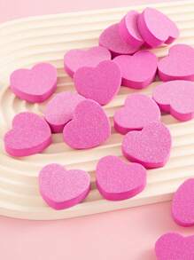 50/30/10pcs Heart Shape Mini Nail Buffer Block,100/180 Grit Double-Sided Sponge Nail File,Professional Nail Polishing Tools For Shaping And Smoothing,Suitable For Manicures And Pedicures