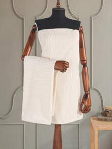 MADE IN TURKEY – Güvenal 2-Piece 100% Cotton Towel Set | 1* Hand Towel (50x90 Cm) + 1* Bath Towel (70x140 Cm) | Soft, Absorbent, Spa & Hammam Set | Bridal & Daily Use - White - View 1