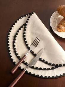 1/4/6/12 buc. Covorașe rotunde brodate albe, stil minimalist japonez, lavabile și reutilizabile, potrivite pentru sărbători, reuniuni, petreceri de ziua de naștere, nunți, decorarea mesei de cină, decorarea casei