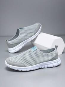 Mesh Slip-On Casual Soft Bottom Breathable Athletic Sneakers, Summer Slouchy Shoes