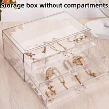 [ Thickened Transparent Jewelry Storage Box ] Large-Capacity Household Organizing Box, Dust-Proof Storage Box For Earrings And Necklaces, Drawer-Style Jewelry Box, One Compartment For Each Item, For Organization And Storage For Women Storage Organizer Travel Essentials Back To School Dormitory Storage