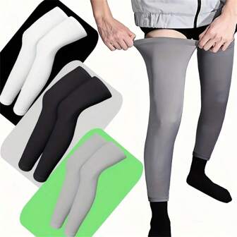 2pcs Full Length Compression Leg Sleeves For Men & Women, Suitable For Sports Cycling Bicycle Running Basketball (1 Pair/3 Pairs Optional)