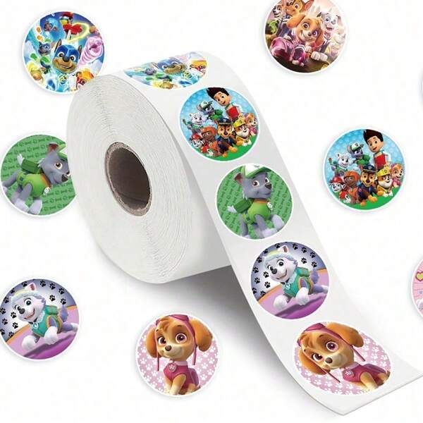 Paw Patrol 500PCS/Roll Cute PAW PATROL Anime Cartoon Stickers Children Label Stickers Kawaii Toy Game Tag DIY Gift Sealing Label Decoration Supplies Kid Fun Gift