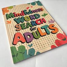 1pc Mindfulness Word Search For Adults Puzzle Notebook, Perfect Gift For Birthday Party, Mother's Day, Family Gathering And Other Holidays,School Supplies,Back To School