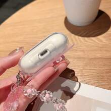 1 件 [浅粉色] Apple 耳机 1/2/4/Pro/Pro2 通用透明保护壳 | 3D 蝴蝶结花朵钥匙扣 + 柔软硅胶防摔防刮袋（女孩最好的朋友礼物，时尚手机配件） - 彩色 - 查看 5