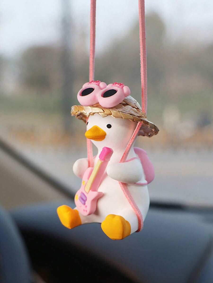 Cute Pink Guitar Shaped Car Pendant