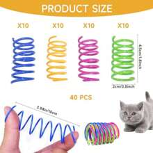 50 piezas Juguetes para gatos Muelle espiral de plástico, Juguetes para gatos Muelle espiral, Juguetes para gatos y gatitos, Para batear, masticar, cazar y juego activo y saludable