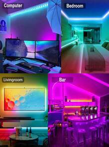 5V USB 3535 RGB LED Strip Lights, Super Long Changing Color Light Bar With 44-Key IR Remote, Suitable For Bedroom Decor, TV Background Ambience Lights, Living Room Nightlight, And Party Decoration