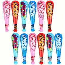 12pcs Thick PVC Inflatable POW Baseball Bats, Interactive Play And Team Cheering Party Supplies, Colorful Carnival Party Gifts - Multicolor - View 1
