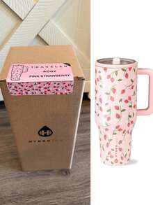 hydrojug Original Traveler - 32oz 40oz Water Bottle With Handle & Flip Straw - Fits In Cup Holder, Leak Resistant Tumbler-Reusable Insulated Stainless Steel & Rubber Base - Gifts For Women & Men,