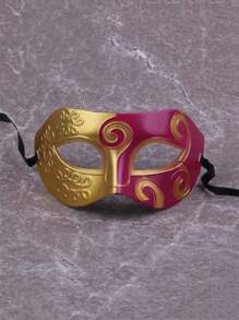 1pc Halloween Mask, Prince Baron Masquerade Mask, Antique Greek Roman Warrior Embossed Flat Mask, Exquisitely Carved, Easy To Wear