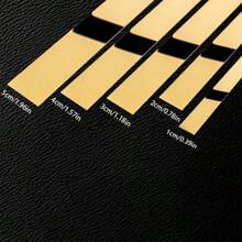Tira decorativa autoadhesiva y brillante de acero inoxidable dorado, adhesivo mural impermeable