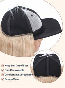 Short Straight Synthetic Wig Adjustable Baseball Cap For Men Women Heat-Resistant Wig For Daily Wear And Special Occasions Multi-Style And Multi-Functional Wig