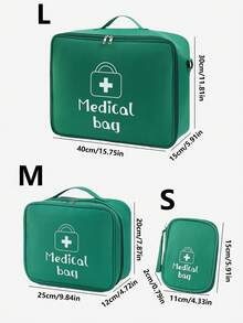 1pc Red, Green Household Portable Medicine Box, Travel Fabric Medical Bag, Large Capacity First Aid Kit, Three Pieces Set, Multifunctional Medicine Storage Bag - Multicolor - View 16