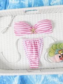 Set de 2 bikinis con estampado floral de moda y tela sexy para mujer