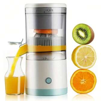 电动柑橘榨汁机，便携式橙子、柠檬和西柚榨汁机，一键式，易于使用和清洁，适合家庭、卧室和旅行