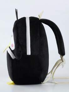 MICHLEY 1pc Elephant Zipper Backpack For Kids Boys Girls, Penguin/Shark Cartoon Plush Double-Headed Zipper Backpack, Student Travel Outdoor Camping Holiday Gift School Supplies - Penguin - View 5