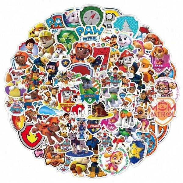 Paw Patrol 100PCS Cute PAW Patrol Anime Stickers Funny Dog Car Motorcycle Travel Luggage Guitar Fridge Laptop DIY Graffiti Sticker Children Gift