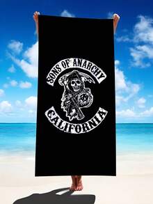 1 chiếc khăn tắm biển bằng sợi microfiber in hình đầu lâu California trong phim "Sons Of Anarchy" - Nhanh khô, chống gió, chống nắng, nhẹ, thích hợp cho du lịch, cắm trại, bãi biển, tiệc tùng - Thiết kế hiện đại, 250g/m², họa tiết đen trắng, vật dụng cần thiết cho bãi biển. - Nhiều màu - Xem 3