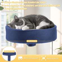 VA-Cerulean Cat Tree 130 Cm High Cat House, Multi-Level Scratching Post Climbing Tower With Sisal Posts, Platforms And Cat Cave, Robust Cat Scratching Post, Cat Furniture For Cats (Type A, Blue-Grey/Light Grey/Beige)