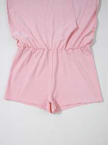 Mineral Wash Round Neck Tank Top Lined High Waist Split Skirt Set - Light Pink - 查看 10