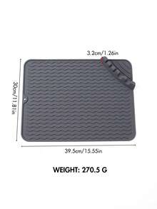 1pc Silicone Drain Mat, Heat Resistant Non-Slip Kitchen Sink Dish Drying Mat, Versatile Spoon Rest, Kitchen Accessories - Multicolor - View 12