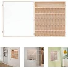 CNCEST Display Case, 50 Compartments Model Storage Display Case With Acrylic Door, 6 Tier Wall Wood Display Rack Wall Mount Storage Box Cabinet For Miniature Collectible Gift - 透明木色 - 查看 5