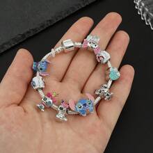 bandai Disney Anime Lilo And Stitch Bracelet Cute Cartoon Stitch Beads Hand Chain For Women Girls DIY Bangle Jewelry Accessories
