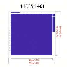 ZUOANLF 1套 [40 * 40厘米/15.7 * 15.7英寸] [50 * 50厘米/19.7 * 19.7英寸] 无框 11CT/14CT 印花布料十字绣DIY套件，公主城堡图案，适合成人初学者轻松DIY刺绣套装，包含印花布、针、线、图纸和说明书。手工艺术品、家居墙面装饰、礼品 - 彩色 - 查看 4