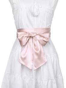 1 件纯色优雅复古雪纺蝴蝶结腰带，波西米亚风格，适合万圣节 - 雪紡款 - 查看 18