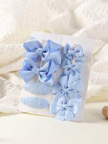 8pcs/Set Gift Box Baby Girls Handmade Hair Clips & Barrettes, Children Hair Accessories - Multicolor - View 2