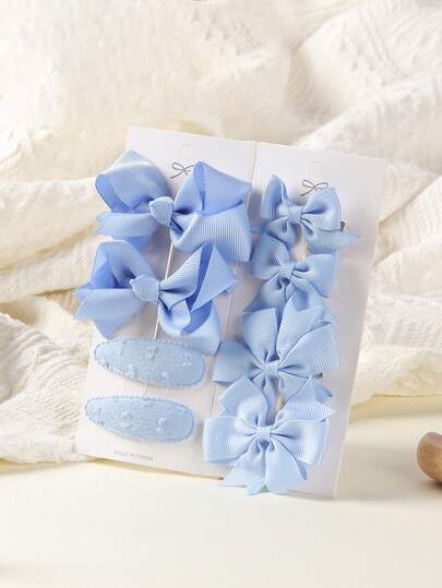 8Pcs/Set Gift Set For Baby Girls New Headwear Handmade Hair Bows Hair Clips Kids Hair Accessories Children Hairpins