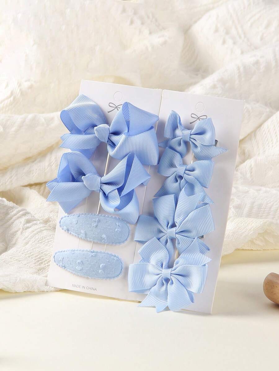 8pcs/Set Gift Box Baby Girls Handmade Hair Clips & Barrettes, Children Hair Accessories