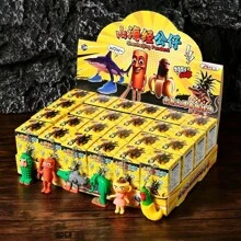 24pcs/Set Shan Hai Jing Blind Box Figurines, Cute Cartoon Wooden Stick People Keychain Toys, Gifts