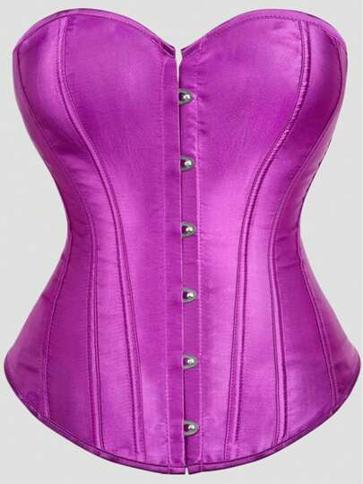 Vintage Corset, Sexy Satin Material, Lace-Up Shapewear, Suitable For Holidays, Vacations And Outings