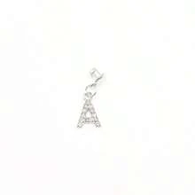 1pc Diamond Encrusted 26 English Letter Charm, Suitable For Silicone Watch Band Decoration