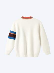 Annil Ropa para niños: Suéteres de punto de cuello redondo y manga larga para niños, adultos, invierno