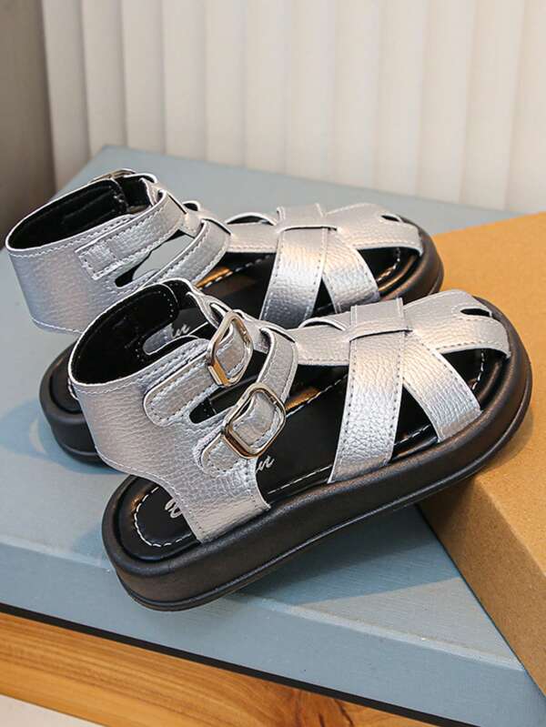 Mädchen Hoch-Knöchel Römische Sandalen, Cut Out Prinzessinnen-Schuhe und vielseitige Strandsandalen, Koreanischer Stil